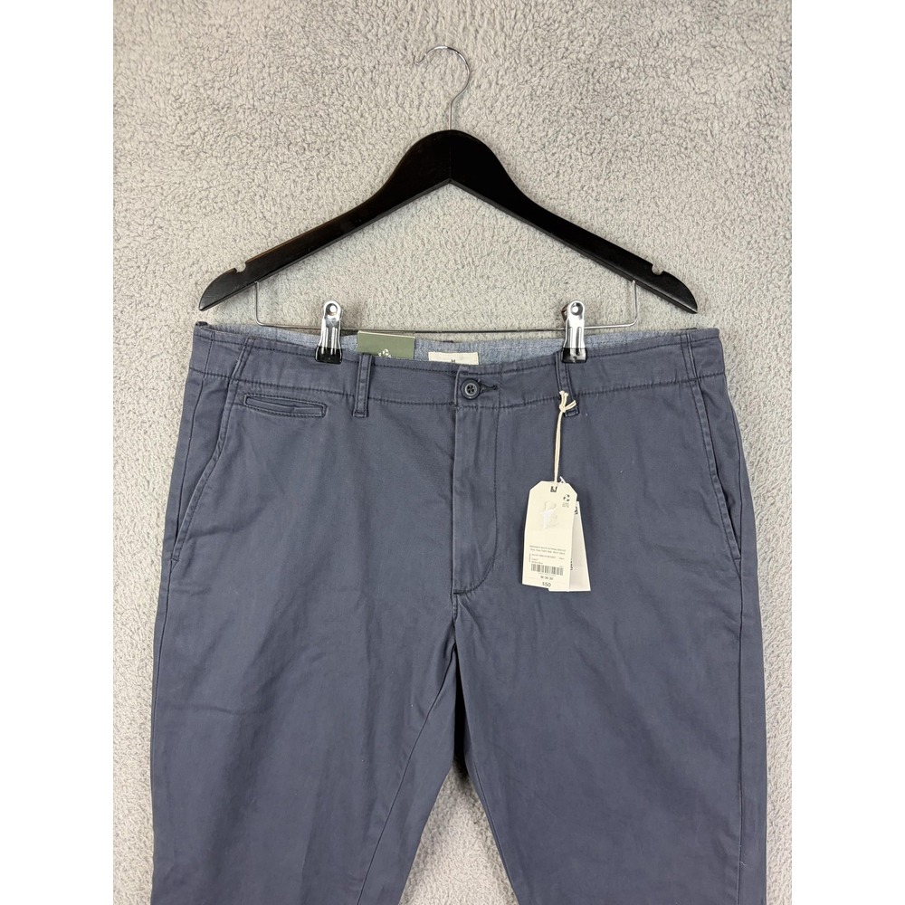 Mutual Weave Pants Mens 36x30 Blue Officer Chino Slim Stretch Casual Mens New